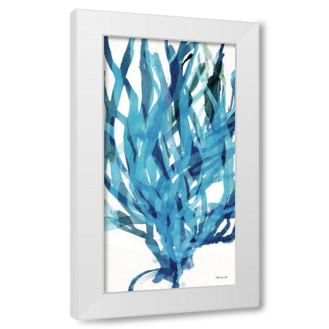 Soft Seagrass in Blue 2   White Modern Wood Framed Art Print by Stellar Design Studio