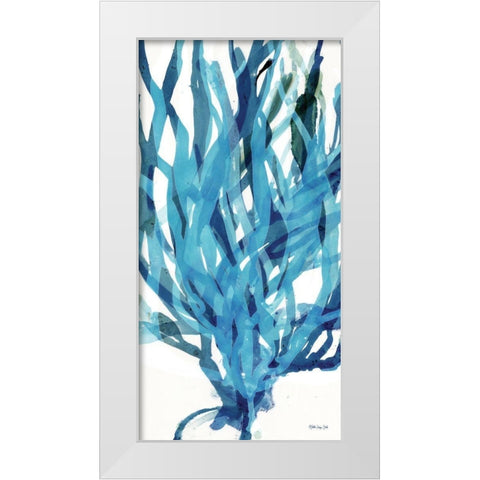 Soft Seagrass in Blue 2   White Modern Wood Framed Art Print by Stellar Design Studio