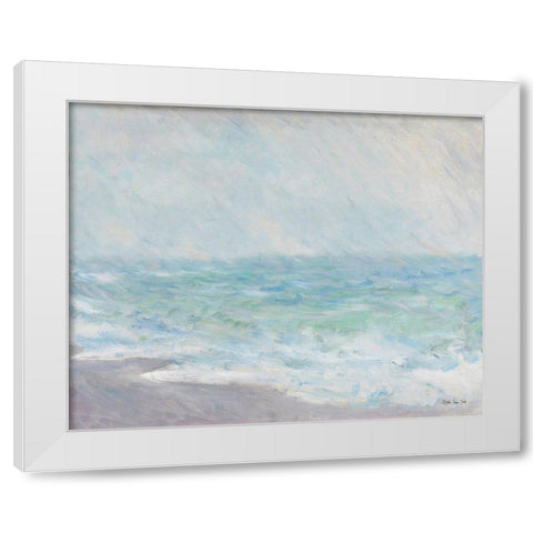 Monets Ocean View White Modern Wood Framed Art Print by Stellar Design Studio