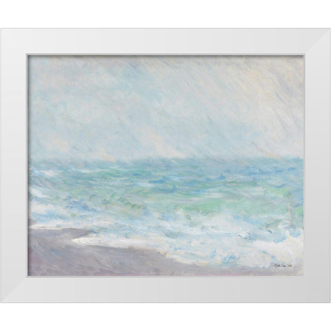 Monets Ocean View White Modern Wood Framed Art Print by Stellar Design Studio