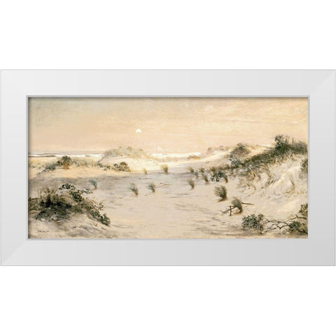 Beach Dunes White Modern Wood Framed Art Print by Stellar Design Studio