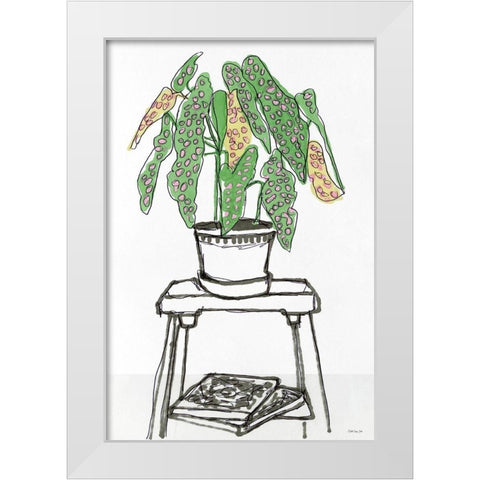 House Plant Study I White Modern Wood Framed Art Print by Stellar Design Studio