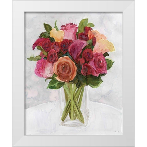 Vase with Flowers II White Modern Wood Framed Art Print by Stellar Design Studio