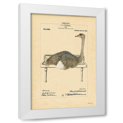 Ostrich in Sink White Modern Wood Framed Art Print by Stellar Design Studio