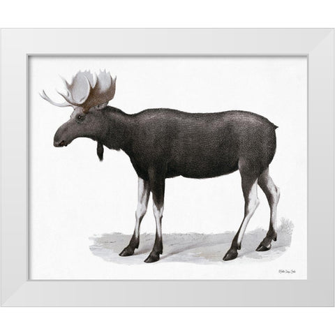Grand Moose   White Modern Wood Framed Art Print by Stellar Design Studio