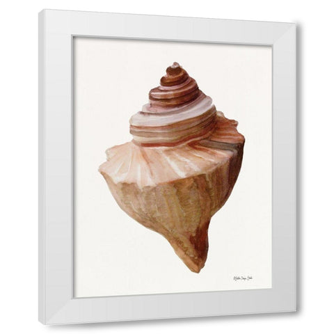 Neutral Shell Collection 4 White Modern Wood Framed Art Print by Stellar Design Studio