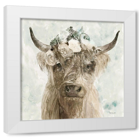 Cow and Crown II White Modern Wood Framed Art Print by Stellar Design Studio