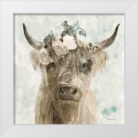 Cow and Crown II White Modern Wood Framed Art Print by Stellar Design Studio