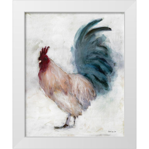 Transitional Rooster II White Modern Wood Framed Art Print by Stellar Design Studio