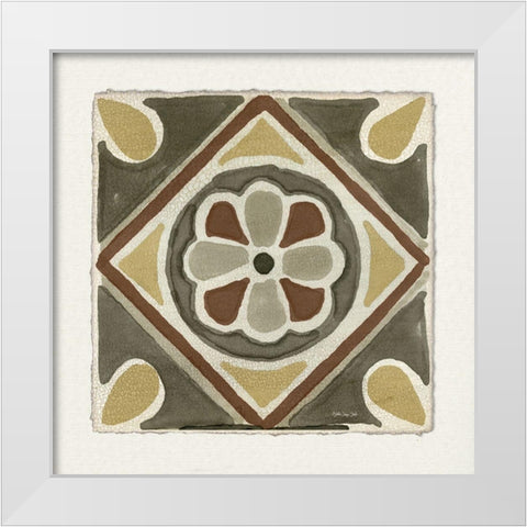 Moroccan Tile Pattern VII White Modern Wood Framed Art Print by Stellar Designs Studio