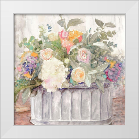 Table Bouquet I White Modern Wood Framed Art Print by Stellar Designs Studio