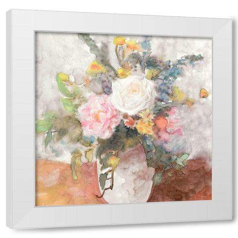 Table Bouquet 2 White Modern Wood Framed Art Print by Stellar Designs Studio