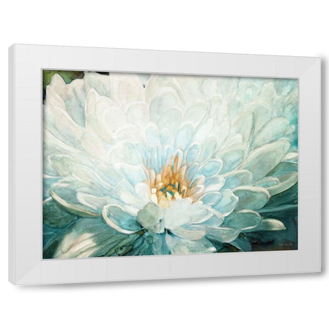 Morning Blossom White Modern Wood Framed Art Print by Stellar Designs Studio