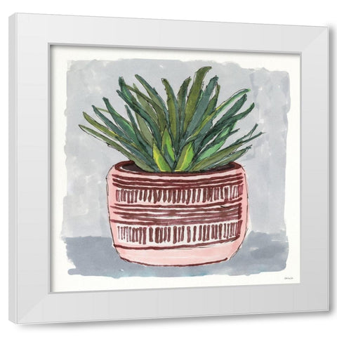 Potted Agave I White Modern Wood Framed Art Print by Stellar Designs Studio