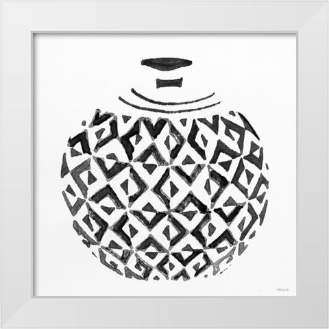 Tile Vase 4 White Modern Wood Framed Art Print by Stellar Design Studio