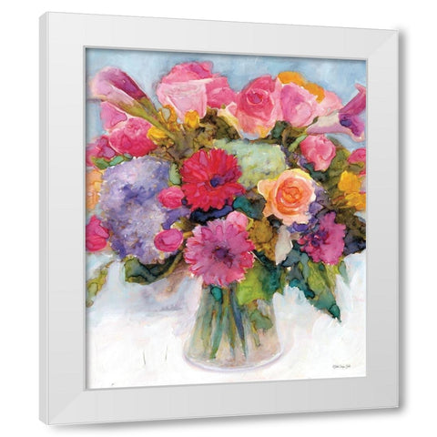 Dramatic Blooms 1 White Modern Wood Framed Art Print by Stellar Design Studio