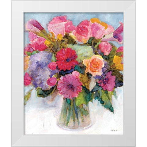 Dramatic Blooms 1 White Modern Wood Framed Art Print by Stellar Design Studio