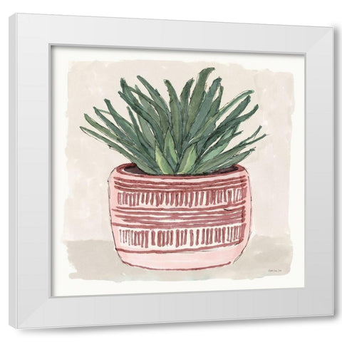 Agave 1 White Modern Wood Framed Art Print by Stellar Design Studio