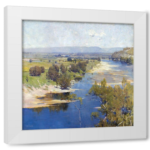 Arthur Streeton - Cremorne Pastoral White Modern Wood Framed Art Print by Stellar Design Studio