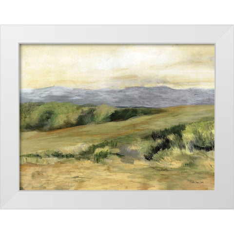 Land 3 White Modern Wood Framed Art Print by Stellar Design Studio