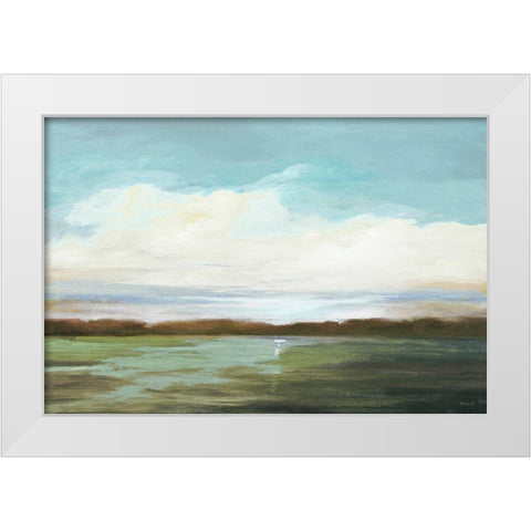 Land 6 White Modern Wood Framed Art Print by Stellar Design Studio