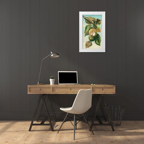 Tree Branch with Fruit II White Modern Wood Framed Art Print by Stellar Design Studio
