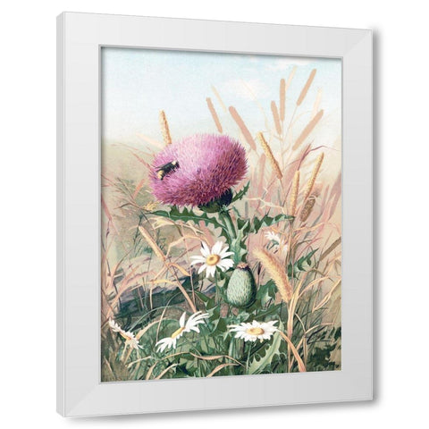 Meadow Flowers 1 White Modern Wood Framed Art Print by Stellar Design Studio