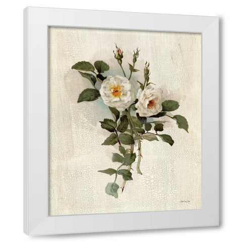 White Roses White Modern Wood Framed Art Print by Stellar Design Studio