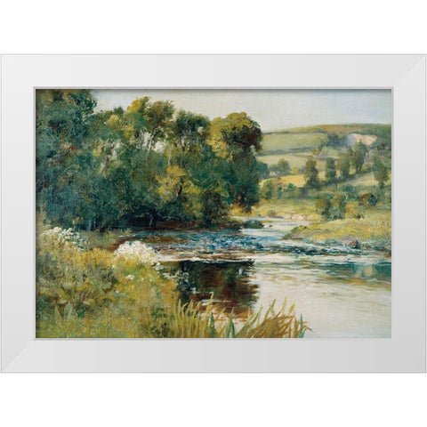 Streamside   White Modern Wood Framed Art Print by Stellar Design Studio