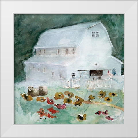 The Old Homestead White Modern Wood Framed Art Print by Stellar Designs Studio