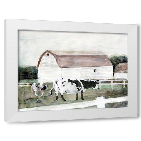 Country Farm     White Modern Wood Framed Art Print by Stellar Design Studio