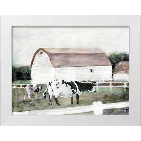 Country Farm     White Modern Wood Framed Art Print by Stellar Design Studio