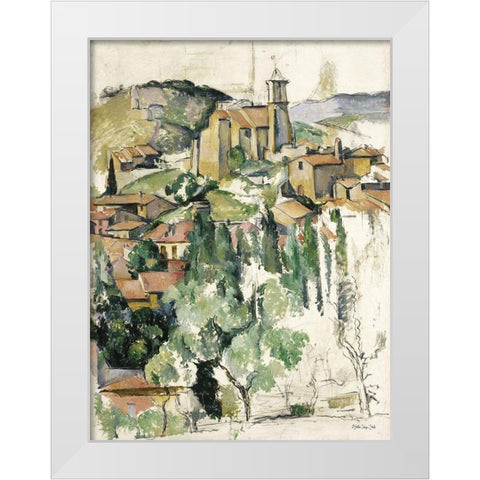 Hillside Town I     White Modern Wood Framed Art Print by Stellar Design Studio