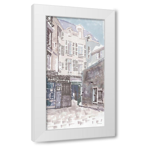 Paris Street 1 White Modern Wood Framed Art Print by Stellar Design Studio