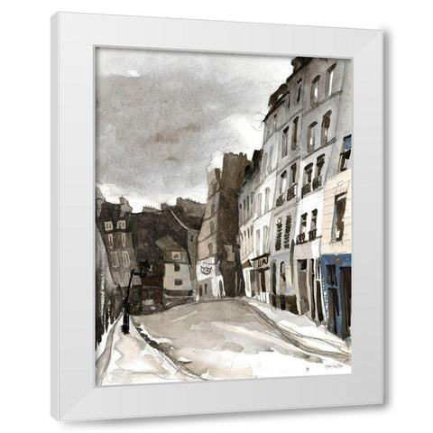 Paris Street 1 White Modern Wood Framed Art Print by Stellar Design Studio