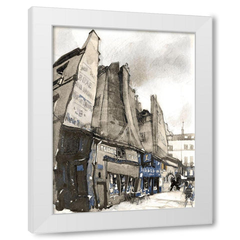 Paris Street 2 White Modern Wood Framed Art Print by Stellar Design Studio