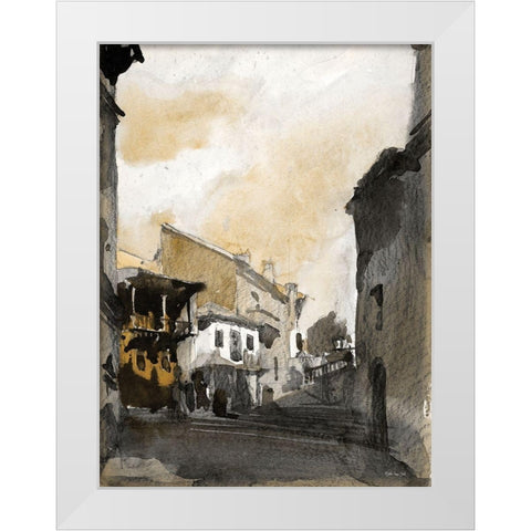 Paris Street 6 White Modern Wood Framed Art Print by Stellar Design Studio