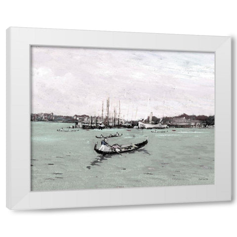 Venice Gondola White Modern Wood Framed Art Print by Stellar Design Studio