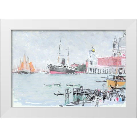 Port of Venice White Modern Wood Framed Art Print by Stellar Design Studio