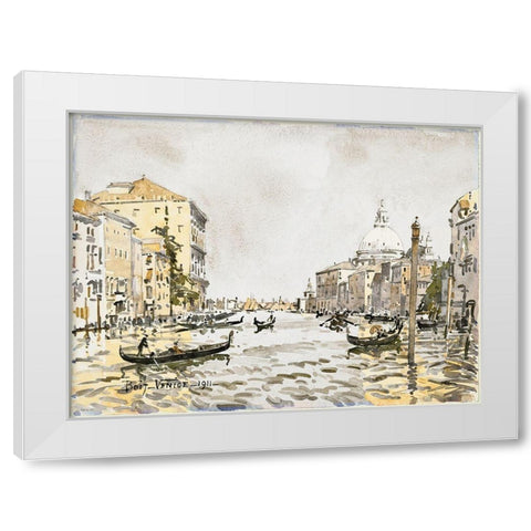 Afternoon on the Great Canal White Modern Wood Framed Art Print by Stellar Design Studio