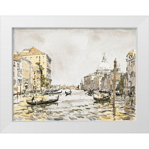 Afternoon on the Great Canal White Modern Wood Framed Art Print by Stellar Design Studio