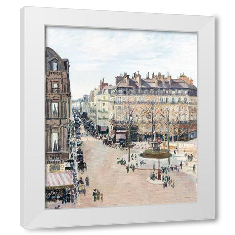 La Rue Saint Honore White Modern Wood Framed Art Print by Stellar Design Studio