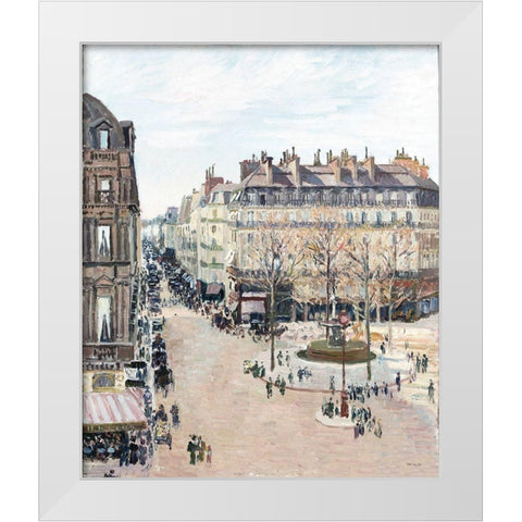 La Rue Saint Honore White Modern Wood Framed Art Print by Stellar Design Studio