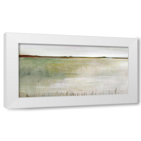 Tranquil Field White Modern Wood Framed Art Print by Stellar Design Studio