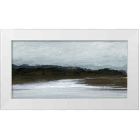 Mountain Stream White Modern Wood Framed Art Print by Stellar Design Studio