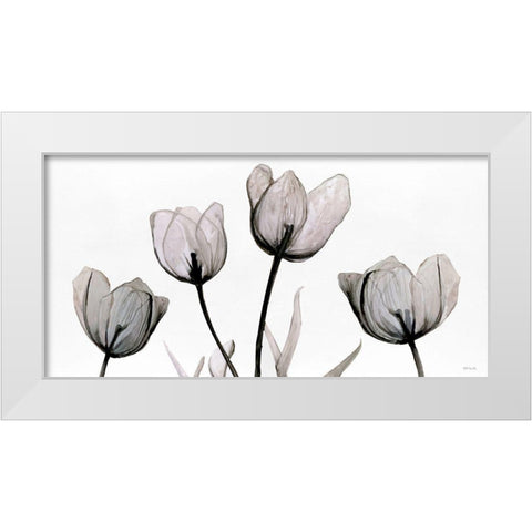 Floral Simplicity White Modern Wood Framed Art Print by Stellar Design Studio