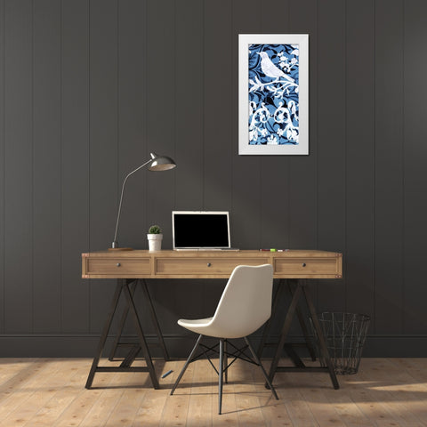 Cobalt Pattern II White Modern Wood Framed Art Print by Stellar Design Studio