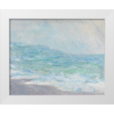 Crashing Waves White Modern Wood Framed Art Print by Stellar Design Studio