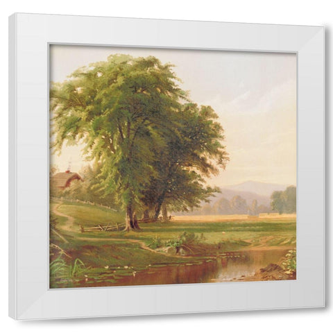 Country Pond 1 White Modern Wood Framed Art Print by Stellar Design Studio