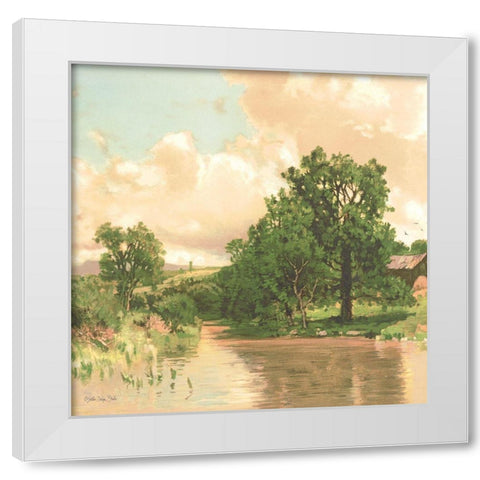 Country Pond 2 White Modern Wood Framed Art Print by Stellar Design Studio